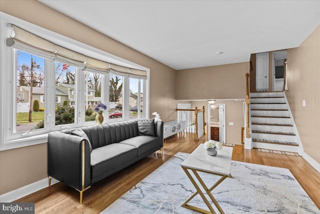 48 Creighton Cir, Old Bridge, NJ 08857 - living area featuring plenty of natural light, baseboards, and wood finished floors