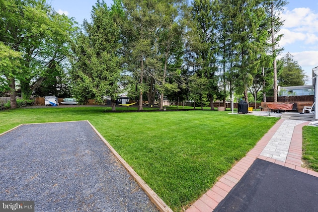 view of yard with a patio area