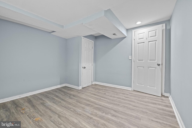 524 N Loudon Ave, Baltimore, MD 21229 - unfurnished room featuring visible vents, wood finished floors, baseboards, and recessed lighting