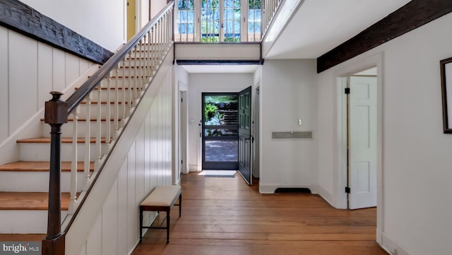 203 E Ferry Rd, Yardley, PA 19067 - interior space with stairway and wood-type flooring