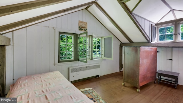 203 E Ferry Rd, Yardley, PA 19067 - bonus room with lofted ceiling, radiator, and wood finished floors
