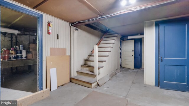 203 E Ferry Rd, Yardley, PA 19067 - unfinished basement featuring stairs