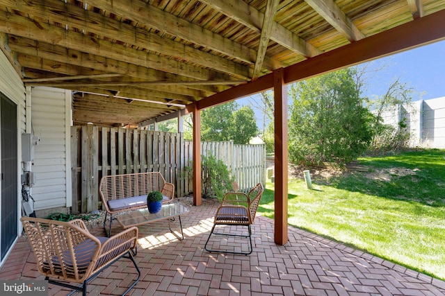 view of patio / terrace with fence