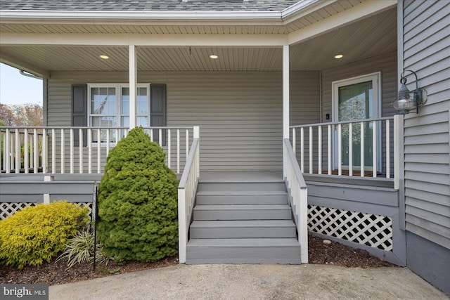 10288 Broken Sound Blvd, Ocean City, MD 21842 - view of exterior entry featuring covered porch and a shingled roof
