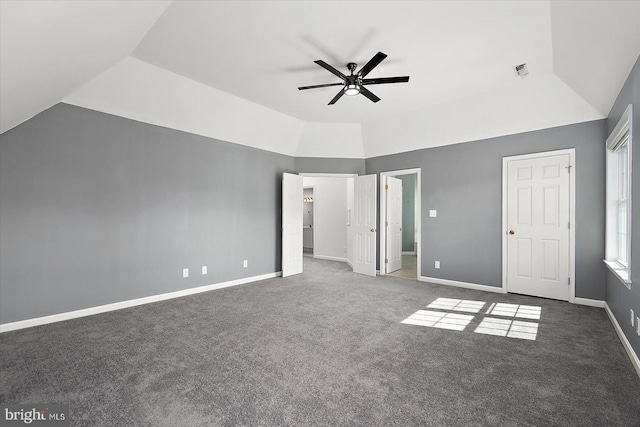 10288 Broken Sound Blvd, Ocean City, MD 21842 - unfurnished bedroom featuring lofted ceiling, carpet floors, baseboards, and ceiling fan