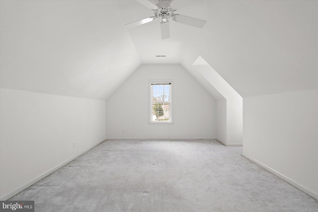 10288 Broken Sound Blvd, Ocean City, MD 21842 - bonus room with carpet, lofted ceiling, baseboards, and ceiling fan