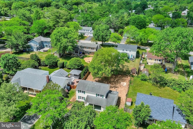 aerial view of residential area