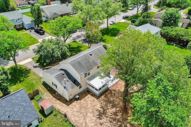 aerial perspective of suburban area