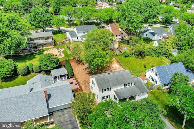 aerial view of residential area