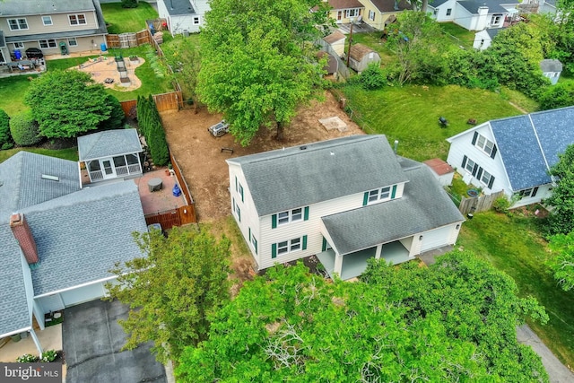 aerial perspective of suburban area