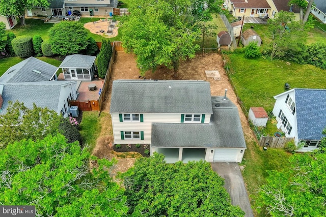 aerial perspective of suburban area