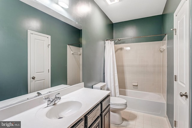 11972 Tygart Lake Dr, Bristow, VA 20136 - full bathroom with vanity, shower / bath combination with curtain, and tile patterned floors