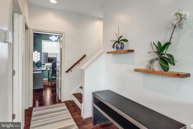 11972 Tygart Lake Dr, Bristow, VA 20136 - stairway featuring wood finished floors and recessed lighting