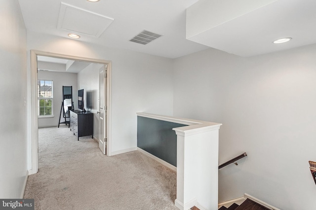 11972 Tygart Lake Dr, Bristow, VA 20136 - corridor featuring an upstairs landing, carpet flooring, and recessed lighting