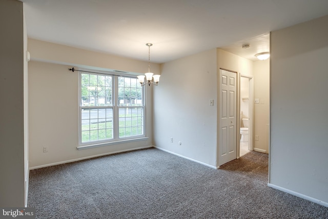 275 Green St Unit 4G1, Edgewater Park, NJ 08010 - carpeted spare room with a chandelier and baseboards