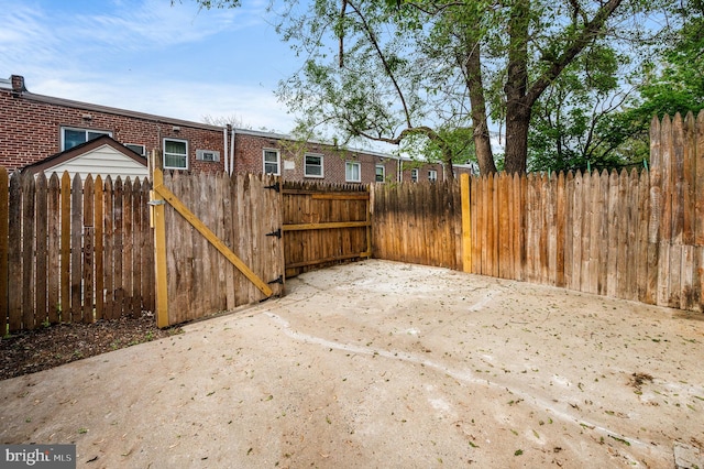view of patio featuring fence