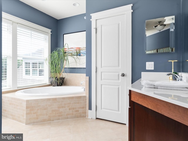14484 Bluff Point Ct, Gainesville, VA 20155 - full bath featuring tile patterned flooring, vanity, and a garden tub