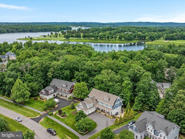 14484 Bluff Point Ct, Gainesville, VA 20155 - drone / aerial view of a nearby body of water and a heavily wooded area
