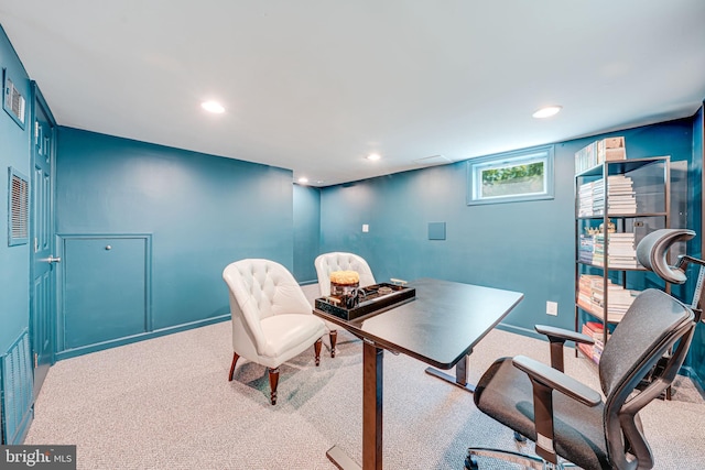236 Nicholson St NE, Washington, DC 20011 - carpeted home office with baseboards and recessed lighting
