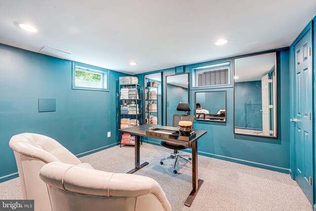236 Nicholson St NE, Washington, DC 20011 - carpeted office featuring baseboards and recessed lighting