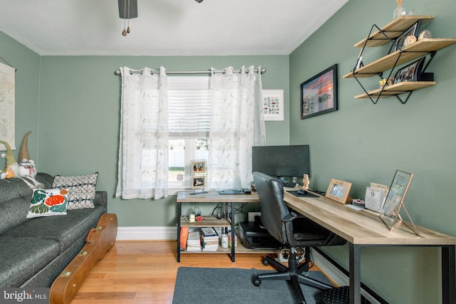 208 Veterans Ave, West Berlin, NJ 08091 - office space with wood finished floors, a ceiling fan, and baseboards