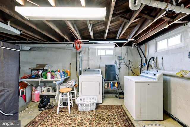 208 Veterans Ave, West Berlin, NJ 08091 - below grade area featuring washing machine and clothes dryer and plenty of natural light
