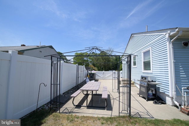 208 Veterans Ave, West Berlin, NJ 08091 - view of patio / terrace with a gate, a grill, and a fenced backyard