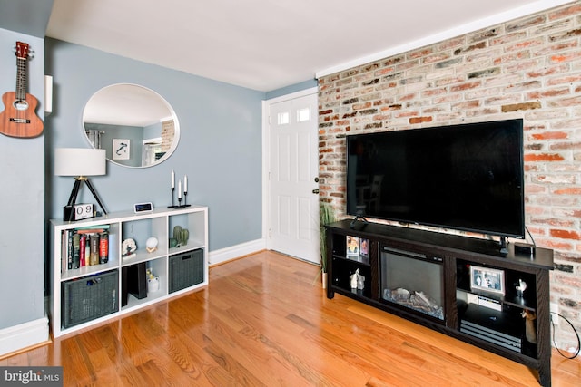 208 Veterans Ave, West Berlin, NJ 08091 - living room featuring baseboards and wood finished floors