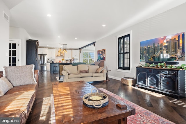 33 Docwill Dr, Barto, PA 19504 - living area featuring recessed lighting, visible vents, and dark wood-style floors