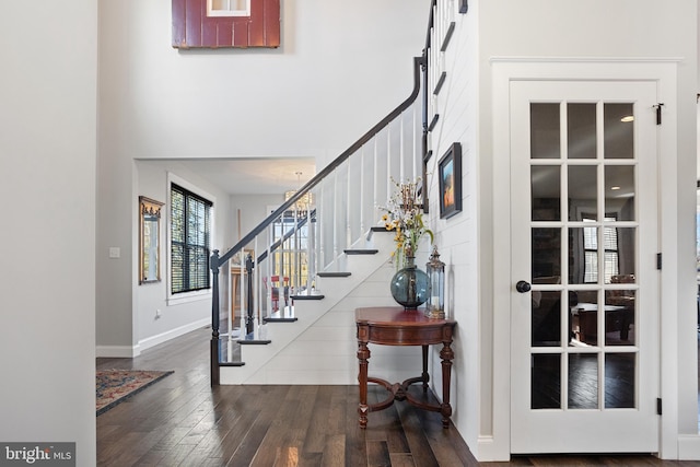 33 Docwill Dr, Barto, PA 19504 - entrance foyer with stairway, wood finished floors, and baseboards