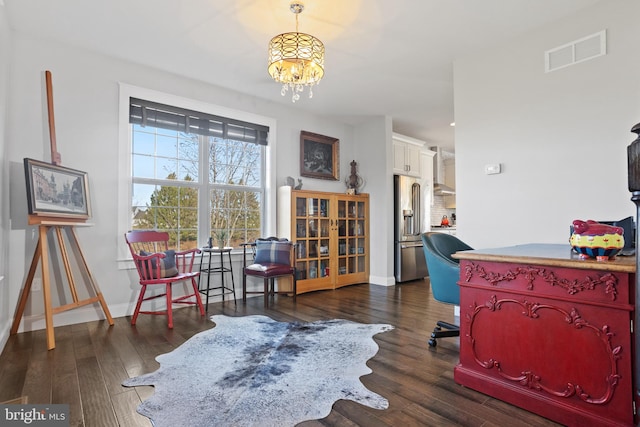33 Docwill Dr, Barto, PA 19504 - interior space with an inviting chandelier, visible vents, and wood finished floors