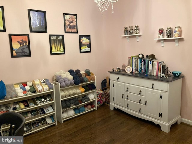 5 Garfield Ct, Gaithersburg, MD 20882 - interior space with dark wood-type flooring and a chandelier