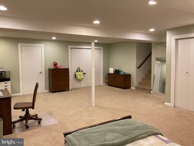 5 Garfield Ct, Gaithersburg, MD 20882 - carpeted home office with recessed lighting and baseboards