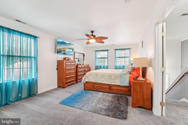 806 209th St, Pasadena, MD 21122 - carpeted bedroom with baseboards and ceiling fan