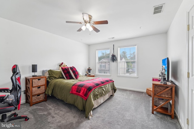 806 209th St, Pasadena, MD 21122 - carpeted bedroom featuring baseboards and ceiling fan