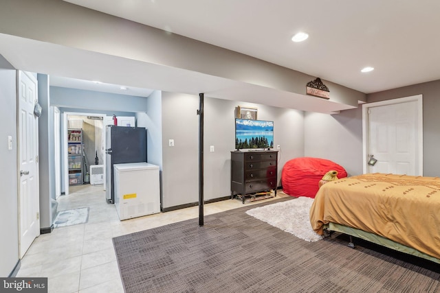 806 209th St, Pasadena, MD 21122 - bedroom with refrigerator, recessed lighting, and light tile patterned flooring