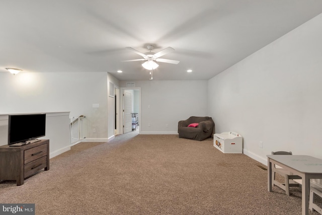 40 Doc Ct, Felton, DE 19943 - unfurnished room with light colored carpet, ceiling fan, baseboards, and recessed lighting