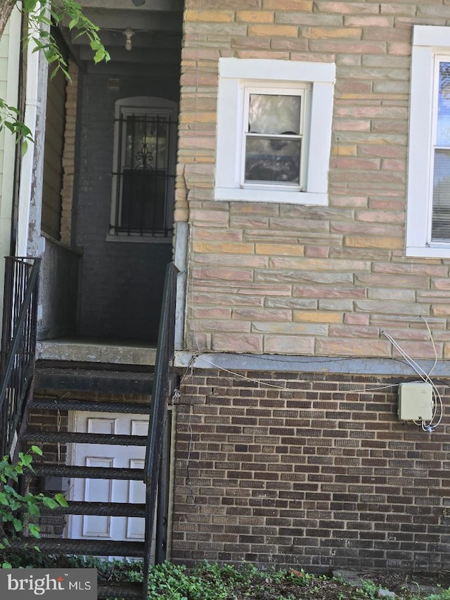 exterior view of brick siding