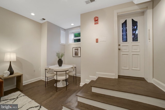 1332 Park Rd NW Unit A, Washington, DC 20010 - foyer with baseboards, wood finished floors, and recessed lighting