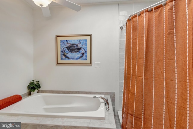 38072 Mockingbird Ln Unit 59, Selbyville, DE 19975 - full bathroom featuring a bath and a ceiling fan