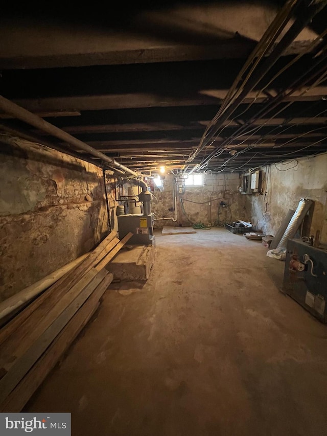 view of unfinished below grade area