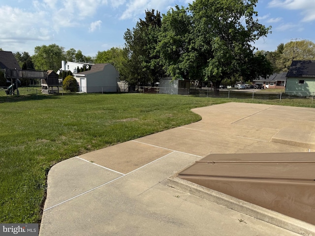 view of yard with fence