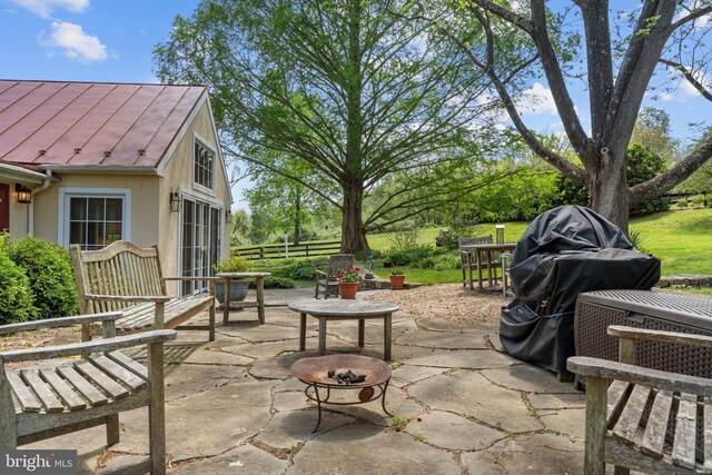 509 Ben Venue Rd, Flint Hill, VA 22627 - view of patio / terrace featuring a fire pit