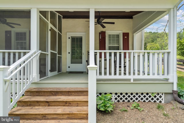 509 Ben Venue Rd, Flint Hill, VA 22627 - entrance to property with ceiling fan and covered porch