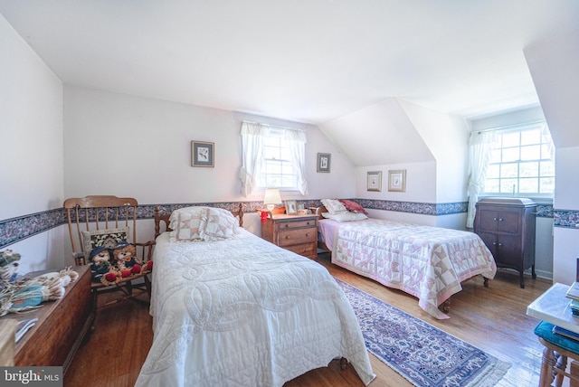 71 Harlingen Rd, Belle Mead, NJ 08502 - bedroom featuring wood finished floors and lofted ceiling