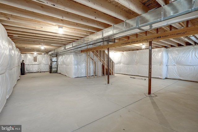 unfinished basement with electric panel
