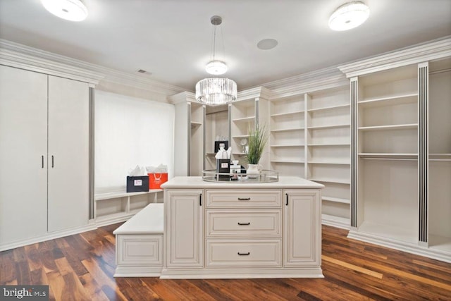 1039 Aziza Ct, Great Falls, VA 22066 - walk in closet with a chandelier and dark wood-style flooring