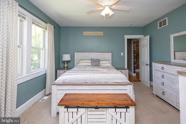 417 Princeton Ave, Cherry Hill, NJ 08002 - bedroom featuring light colored carpet, baseboards, and a ceiling fan