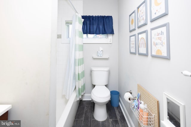417 Princeton Ave, Cherry Hill, NJ 08002 - full bathroom with toilet, baseboards, vanity, and shower / tub combo