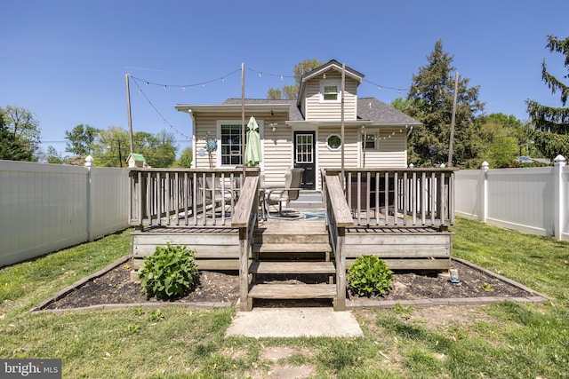 417 Princeton Ave, Cherry Hill, NJ 08002 - rear view of property featuring a wooden deck, a garden, and roof with shingles